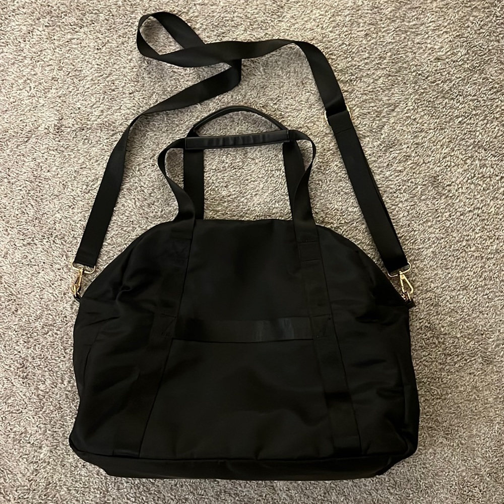 NEW Black Duffel Tote w/ Gold Accents